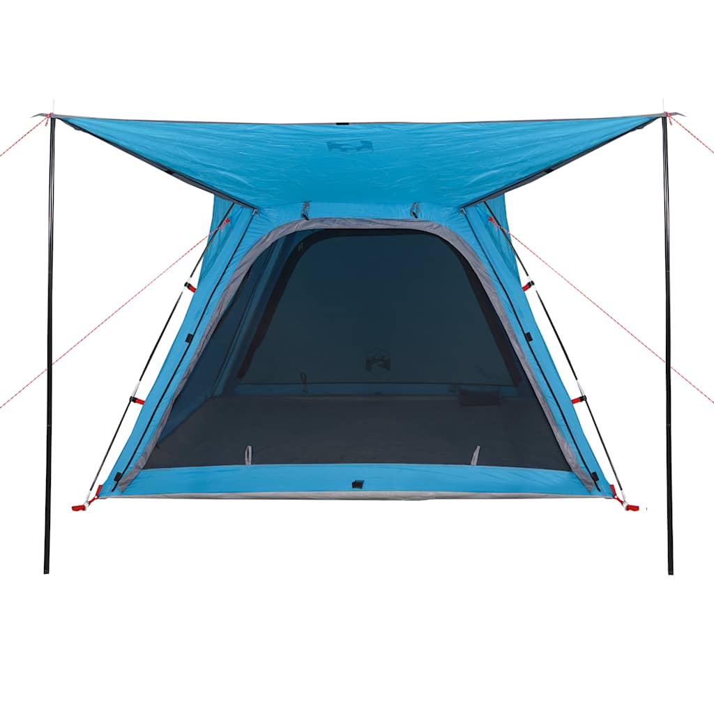 Tenda Campeggio 4 Persone Blu Rilascio Rapido Impermeabile