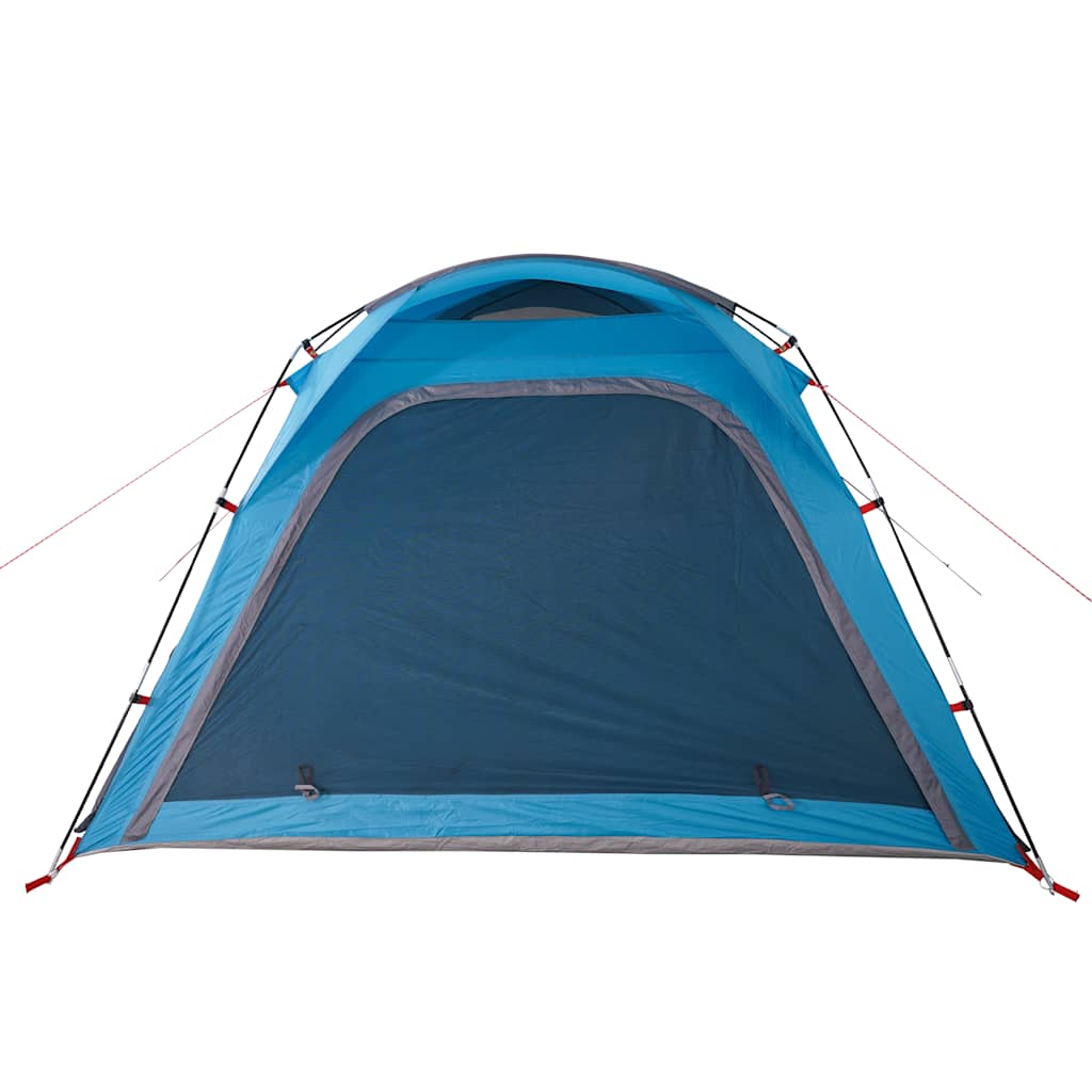 Tenda Campeggio 4 Persone Blu Rilascio Rapido Impermeabile