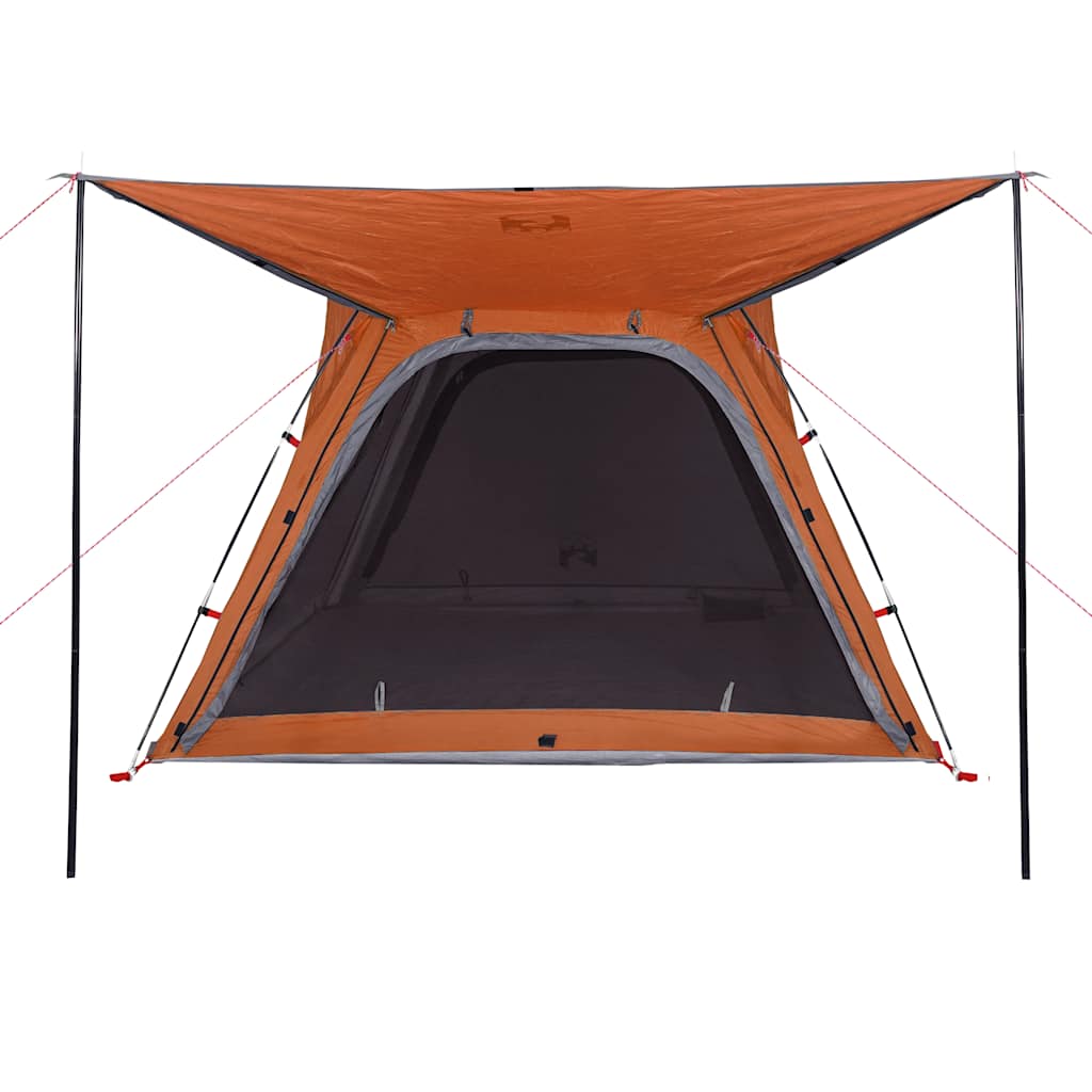 Tenda Campeggio 4 Persone Grigio e Arancione Impermeabile