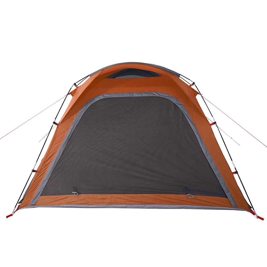 Tenda Campeggio 4 Persone Grigio e Arancione Impermeabile