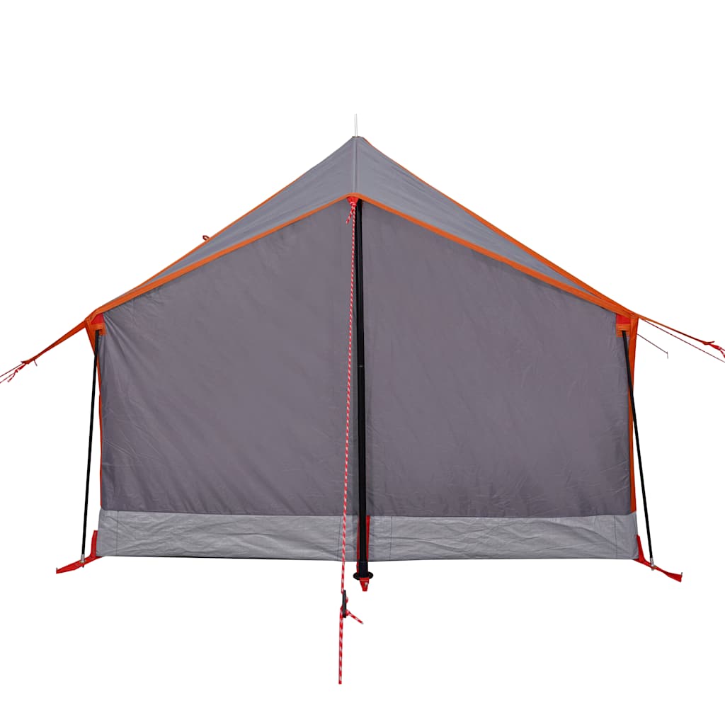 Tenda da Campeggio 2 Persone Grigio e Arancione Impermeabile
