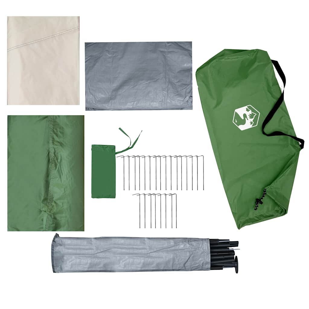 Tenda da Campeggio per 3 Persone Verde Impermeabile