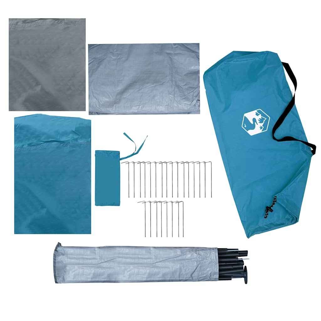 Tenda da Campeggio per 3 Persone Blu Impermeabile
