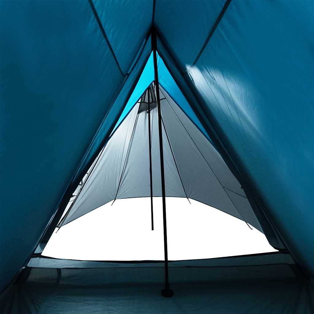 Tenda da Campeggio per 3 Persone Blu Impermeabile