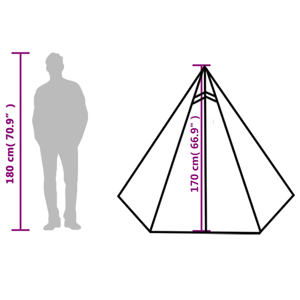 Tenda da Campeggio 3 Persone Grigio e Arancione Impermeabile