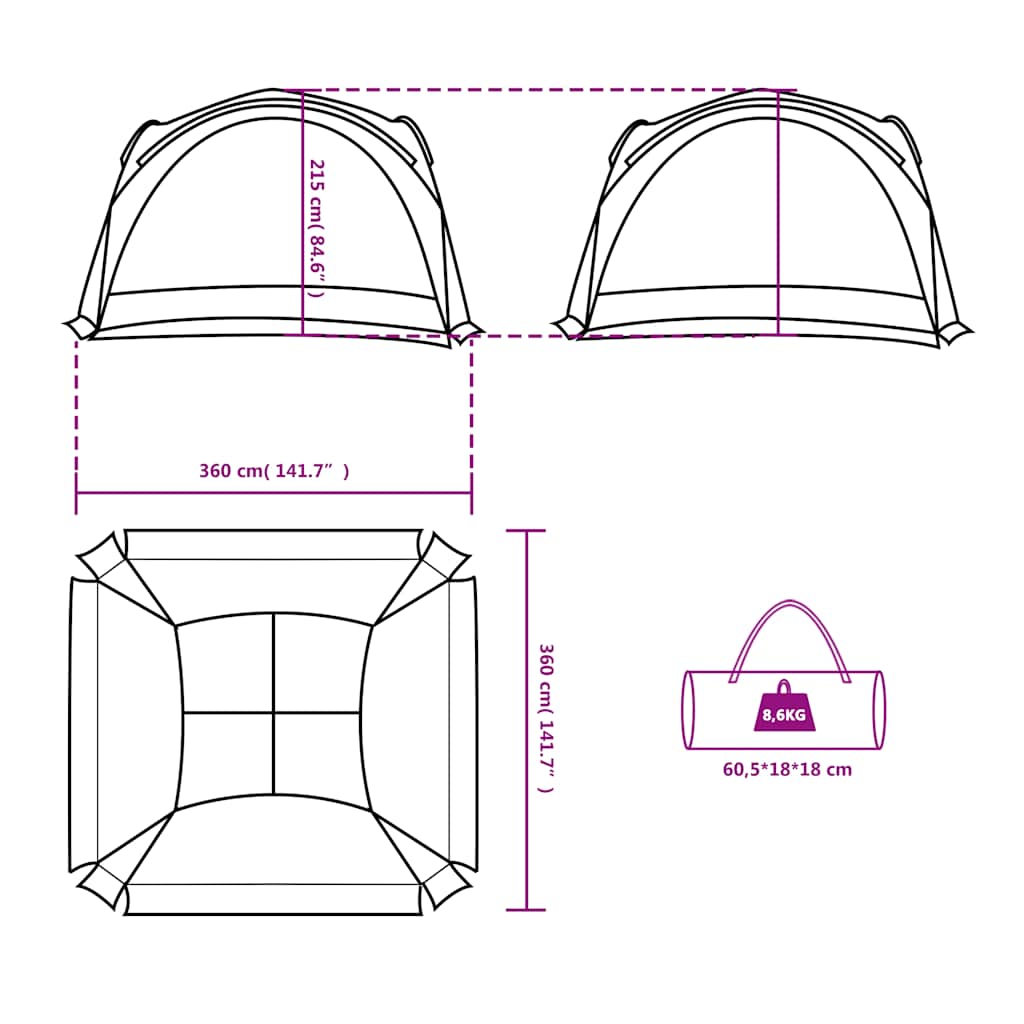 Tenda per Feste Blu Impermeabile