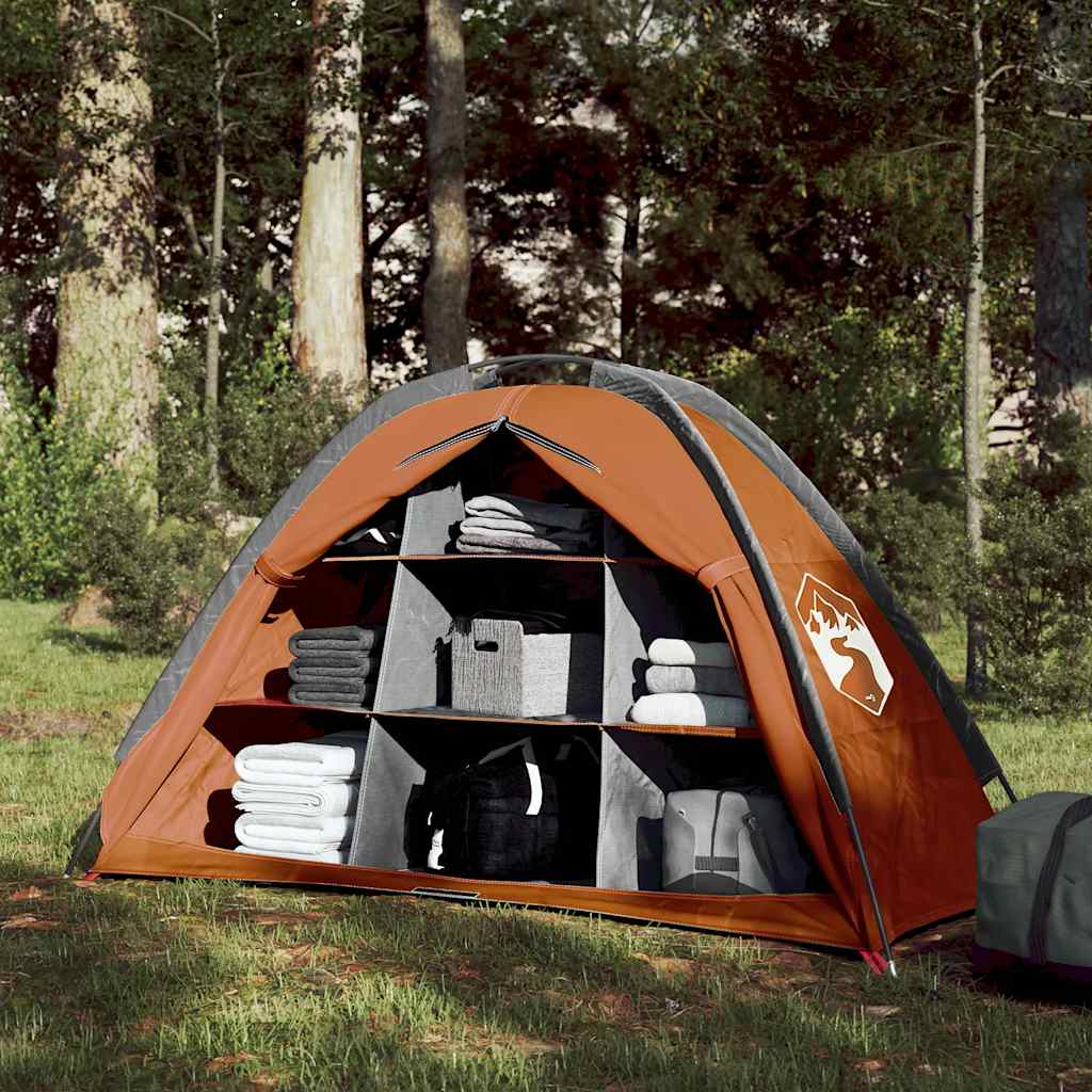 Tenda Portaoggetti 9 Scomparti Grigio e Arancione Impermeabile
