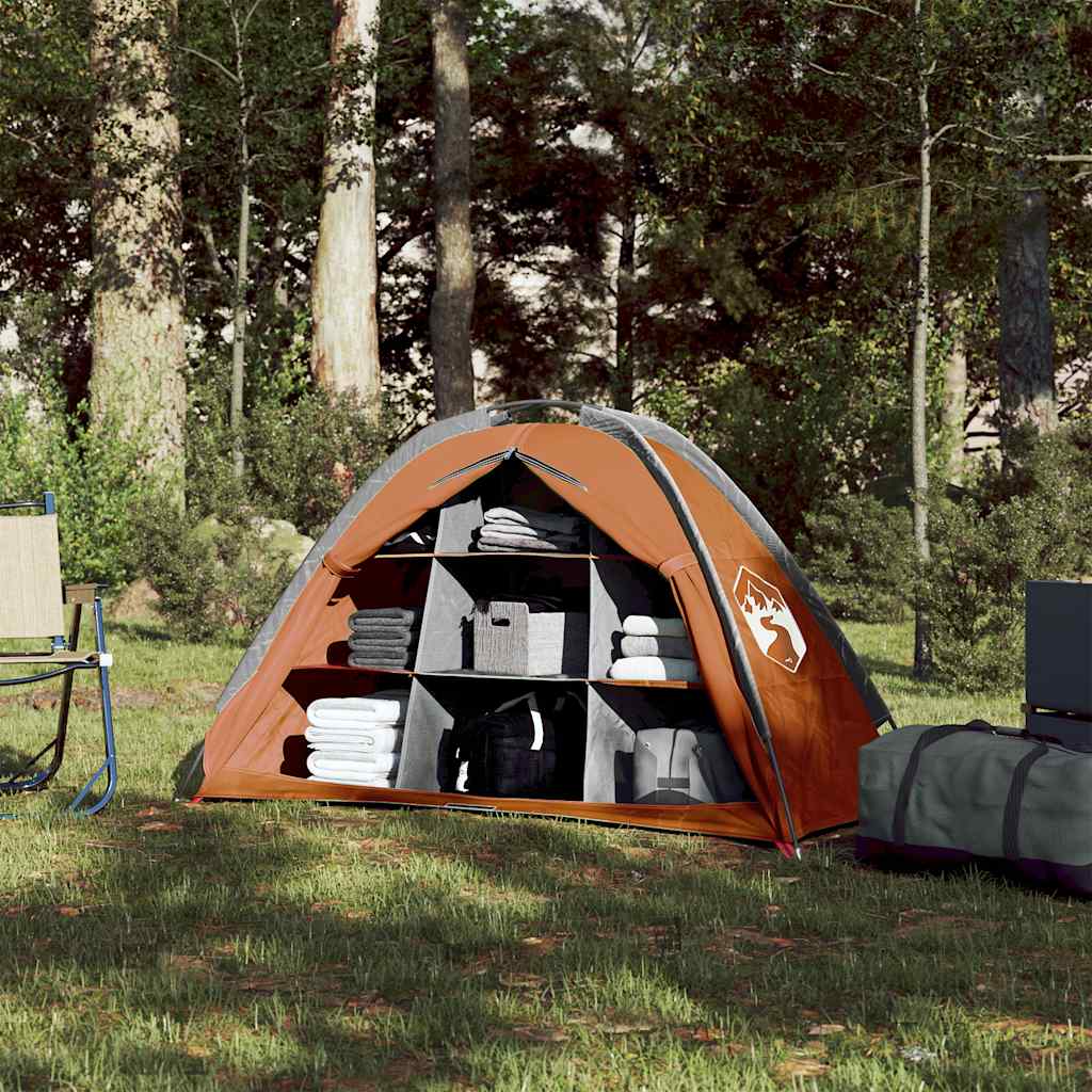 Tenda Portaoggetti 9 Scomparti Grigio e Arancione Impermeabile