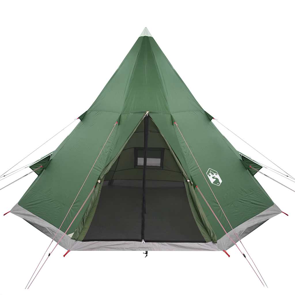 Tenda da Campeggio Tipi per 4 Persone Verde Impermeabile