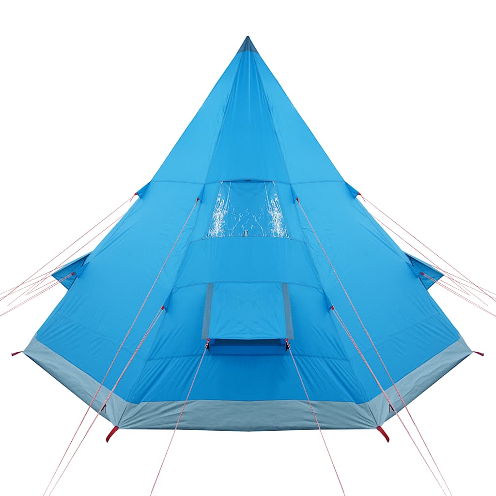 Tenda da Campeggio Tipi per 4 Persone Blu Impermeabile