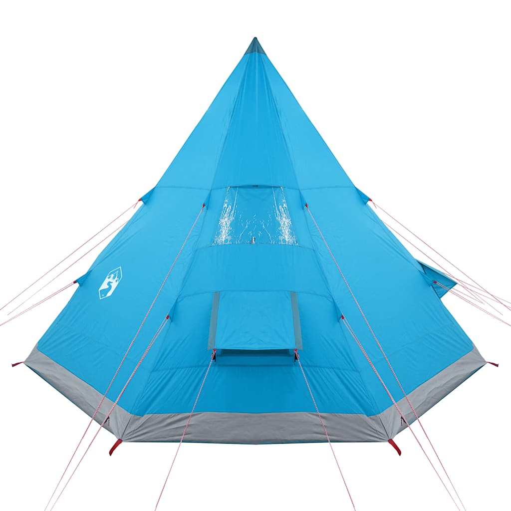 Tenda da Campeggio Tipi per 4 Persone Blu Impermeabile