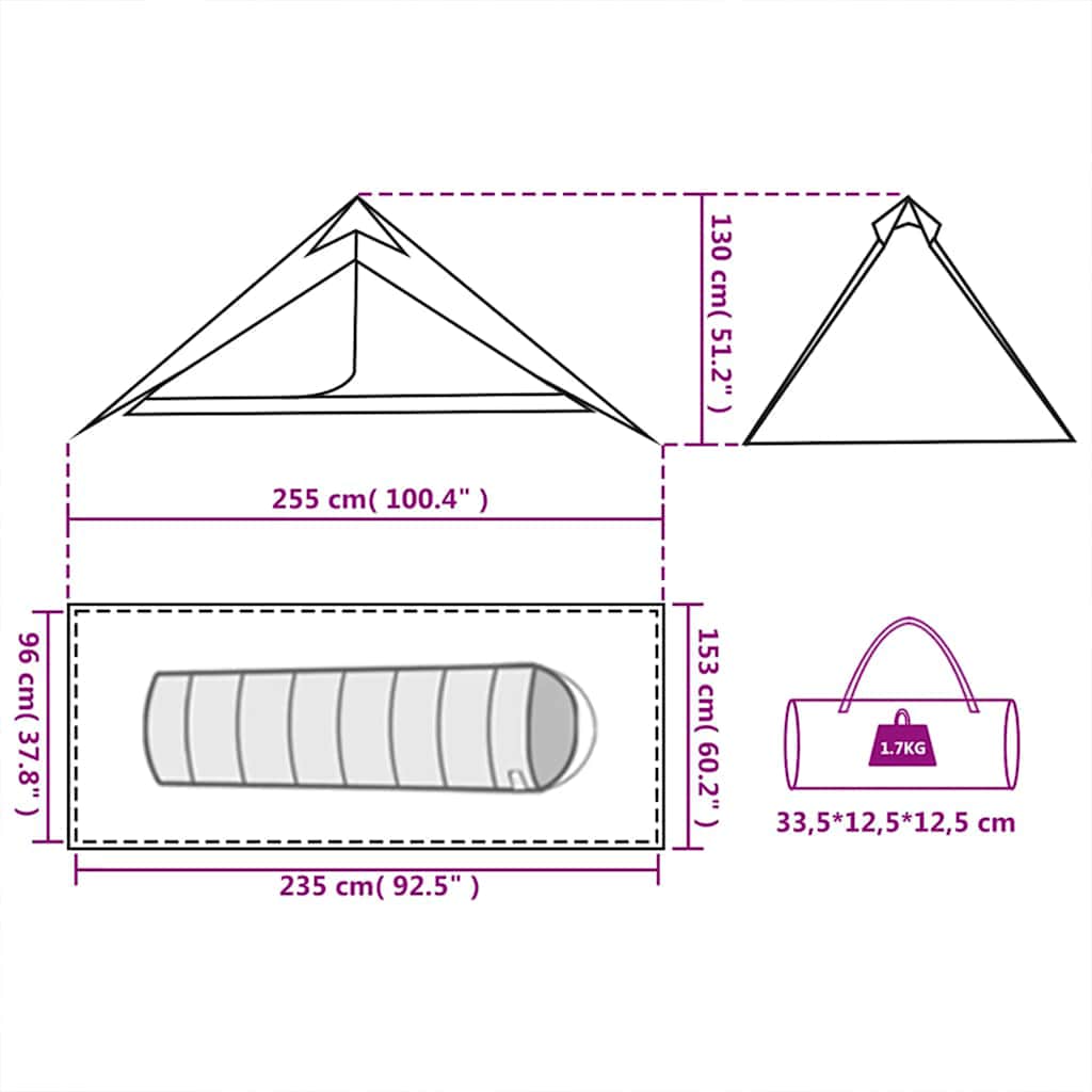 Tenda sospesa Tipi per 1 Person1 Verde Impermeabile