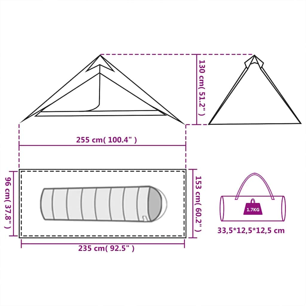 Tenda sospesa Tipi per 1 Persona Blu Impermeabile