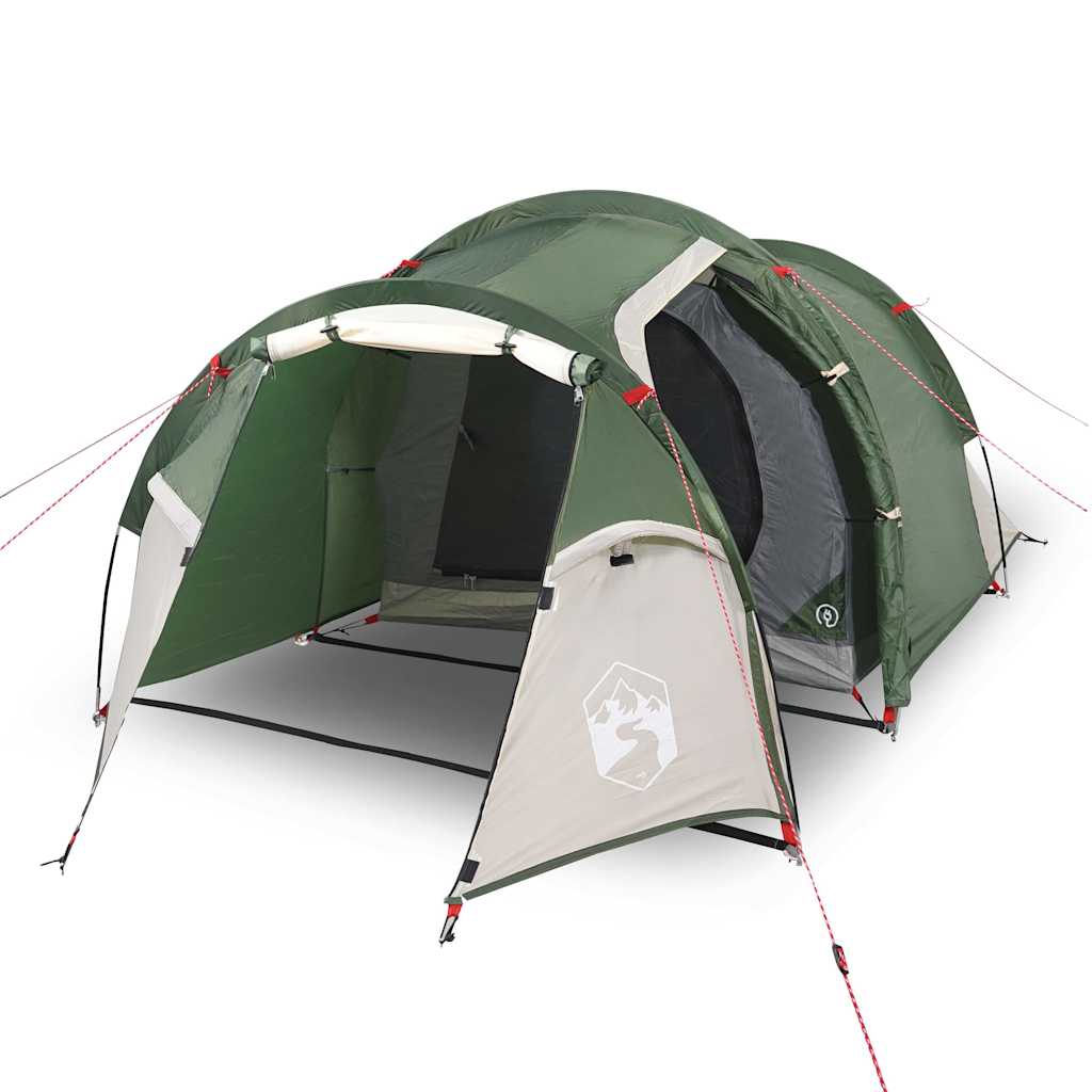 Tenda da Campeggio a Tunnel per 2 Persone Verde Impermeabile