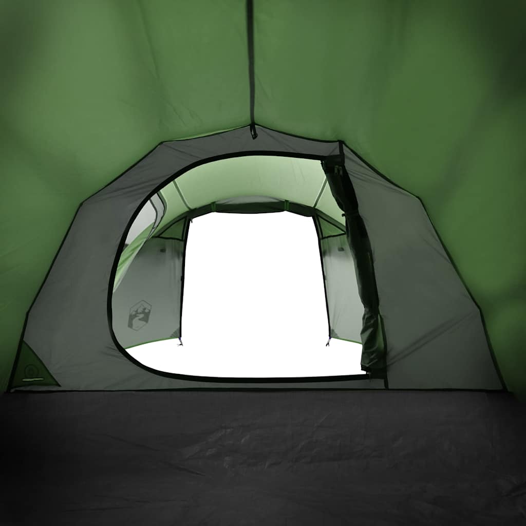 Tenda da Campeggio a Tunnel per 3 Persone Verde Impermeabile
