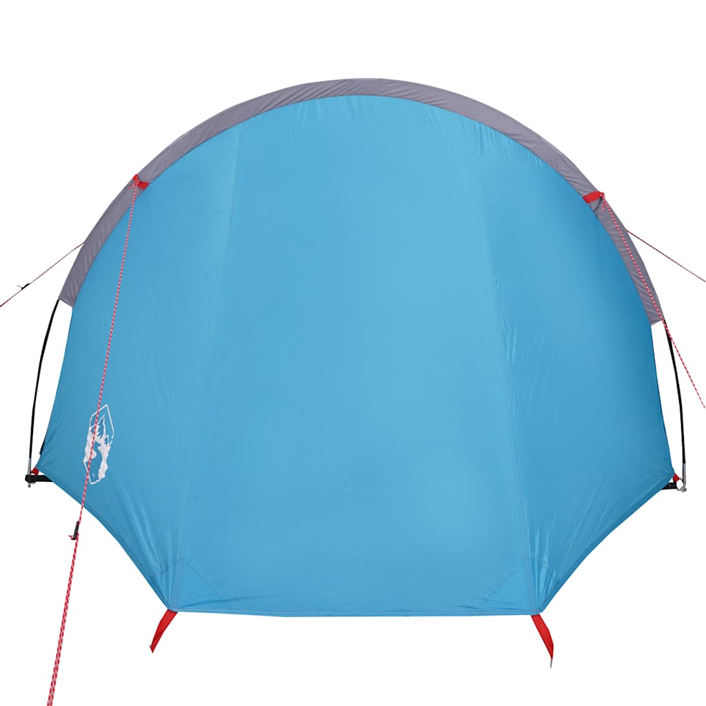Tenda da Campeggio a Tunnel per 4 Persone Blu Impermeabile