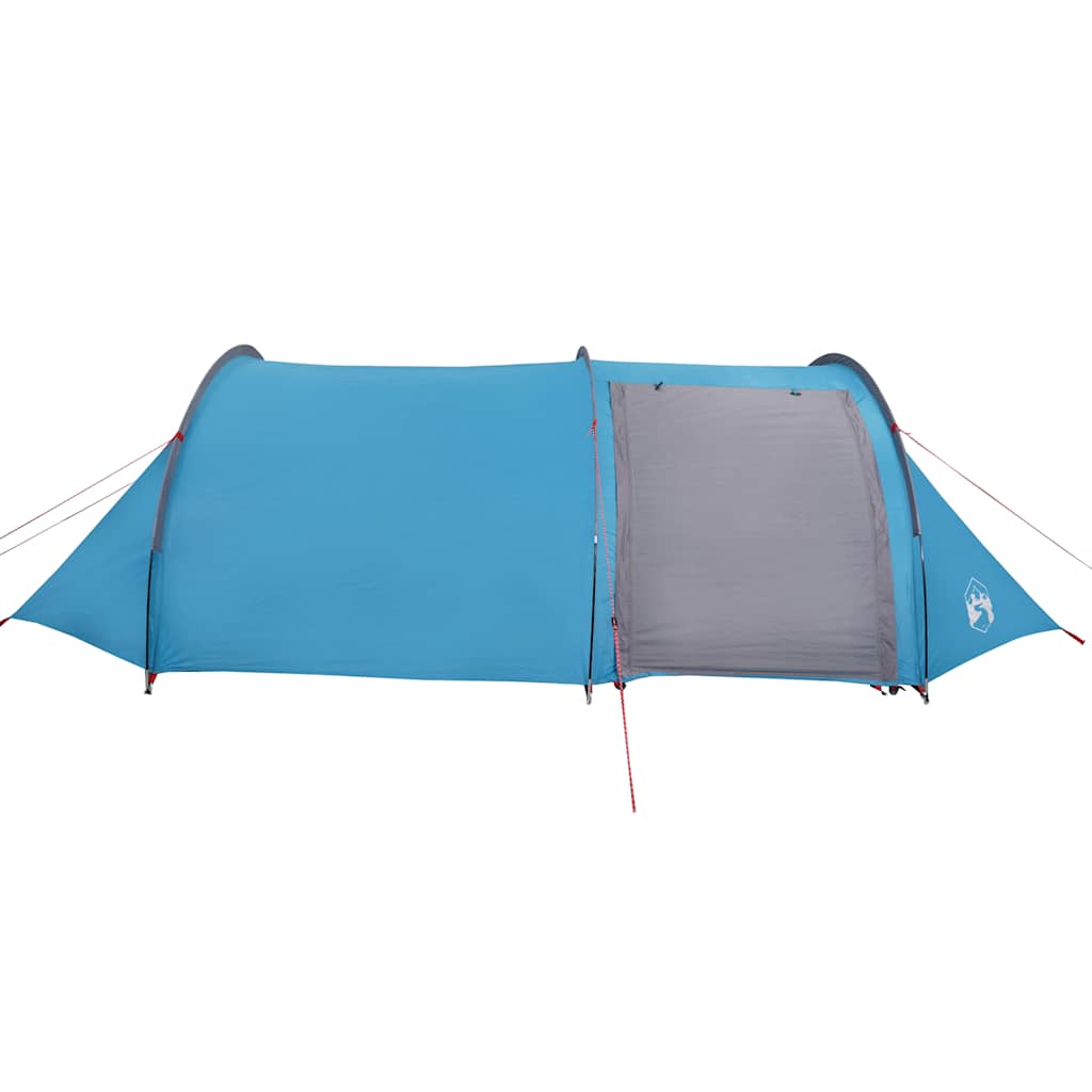 Tenda da Campeggio a Tunnel per 4 Persone Blu Impermeabile