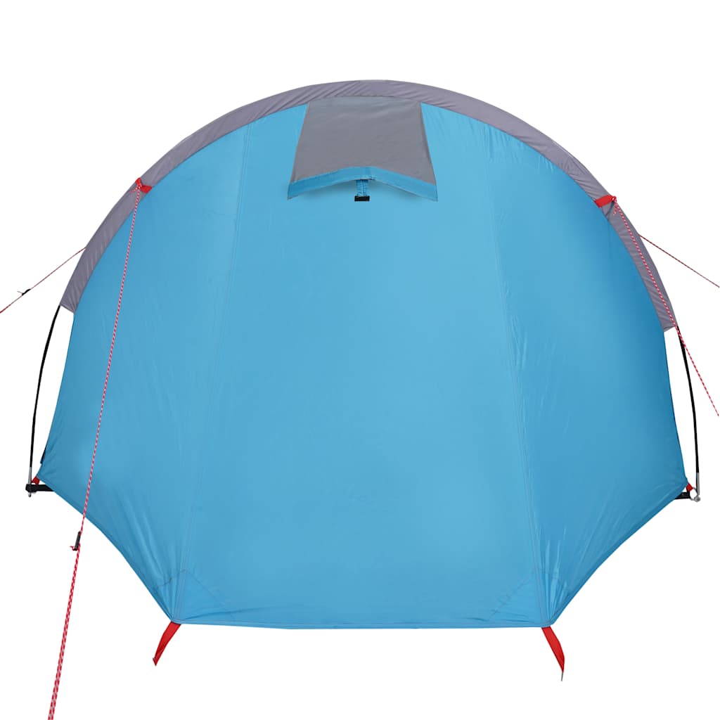 Tenda da Campeggio a Tunnel per 4 Persone Blu Impermeabile