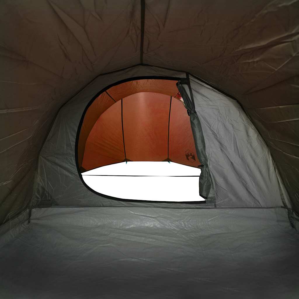 Tenda da Campeggio a Tunnel 4 Persone Arancione Impermeabile