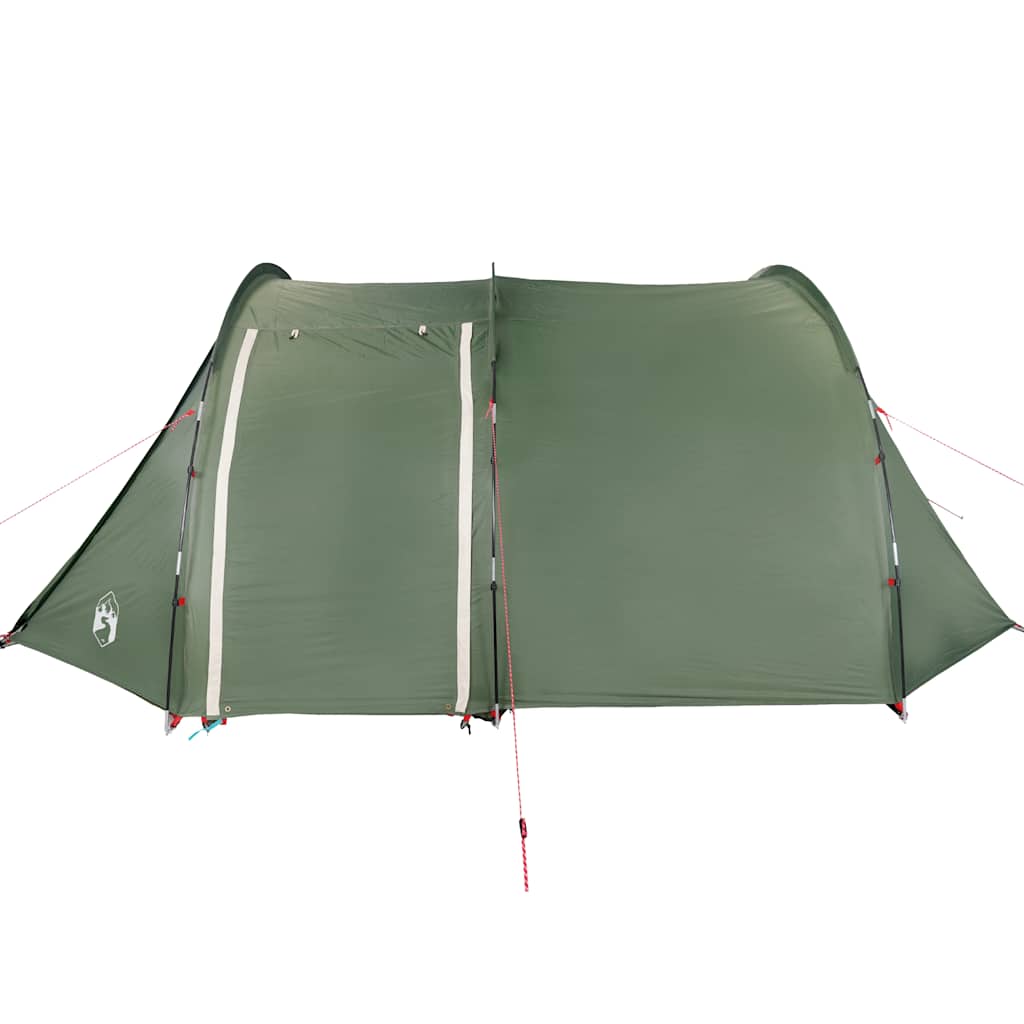 Tenda da Campeggio a Tunnel per 4 Persone Verde Impermeabile