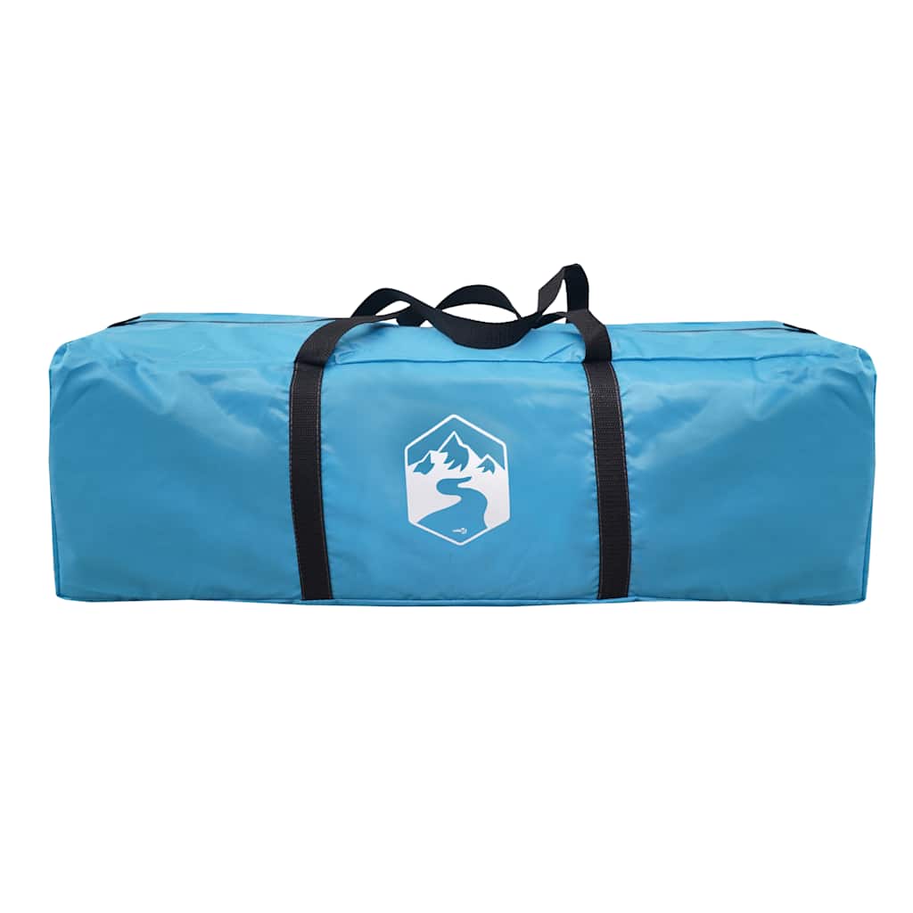 Tenda da Campeggio a Tunnel per 4 Persone Blu Impermeabile