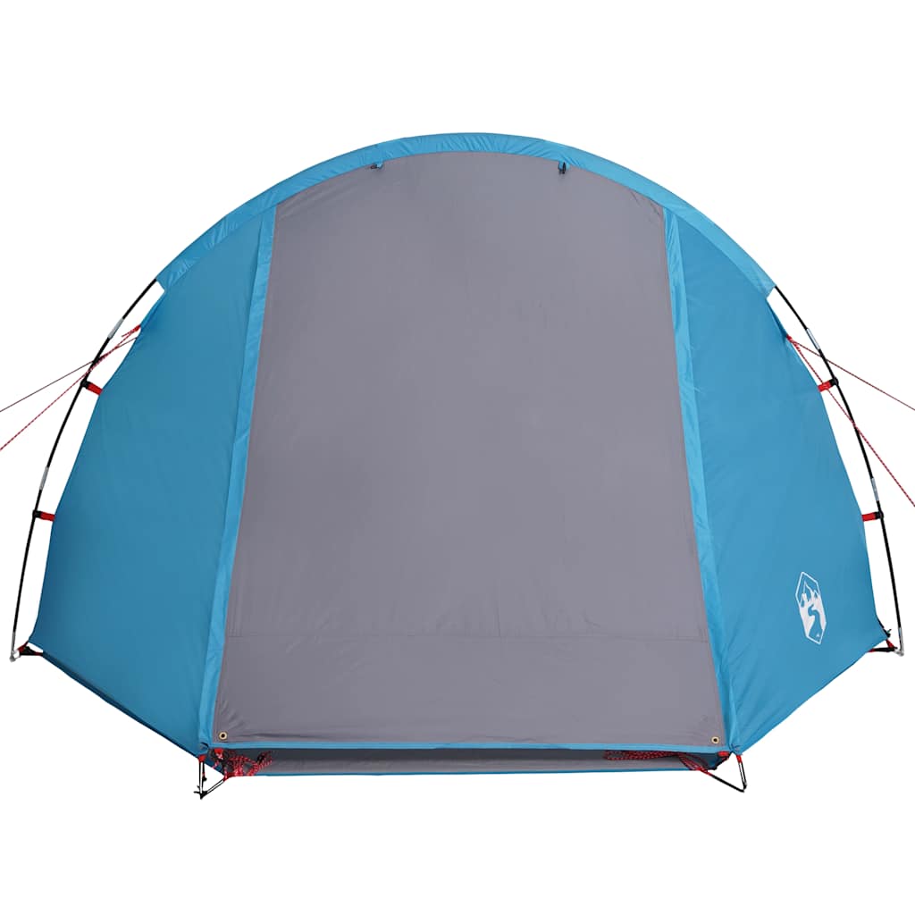 Tenda da Campeggio a Tunnel per 4 Persone Blu Impermeabile