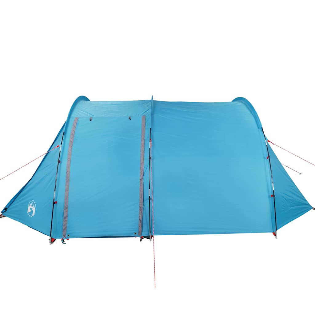 Tenda da Campeggio a Tunnel per 4 Persone Blu Impermeabile
