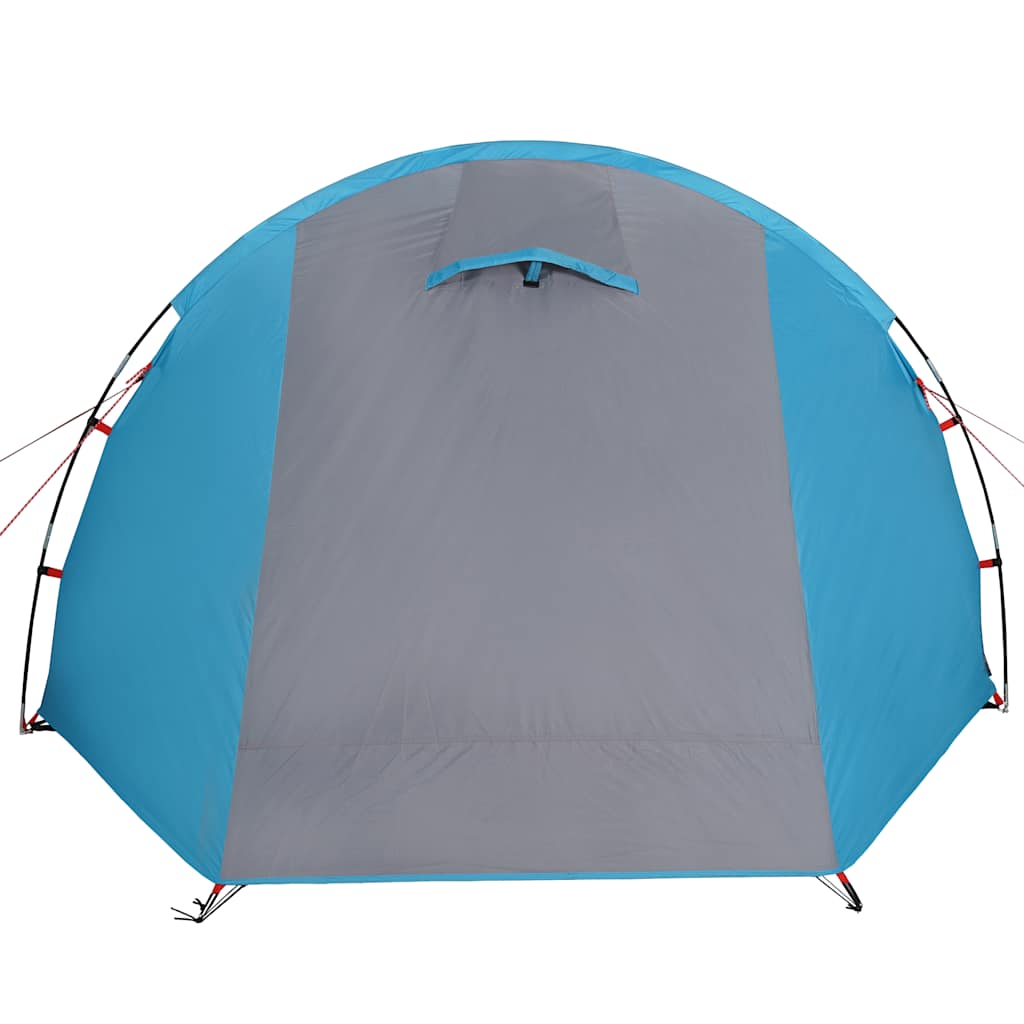 Tenda da Campeggio a Tunnel per 4 Persone Blu Impermeabile