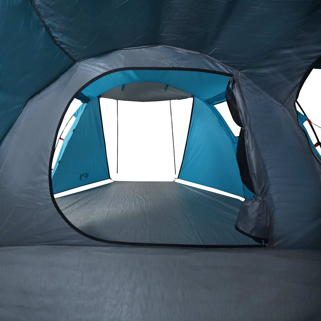 Tenda da Campeggio a Tunnel per 4 Persone Blu Impermeabile