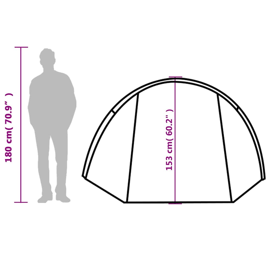 Tenda da Campeggio a Tunnel per 4 Persone Grigio e Arancione