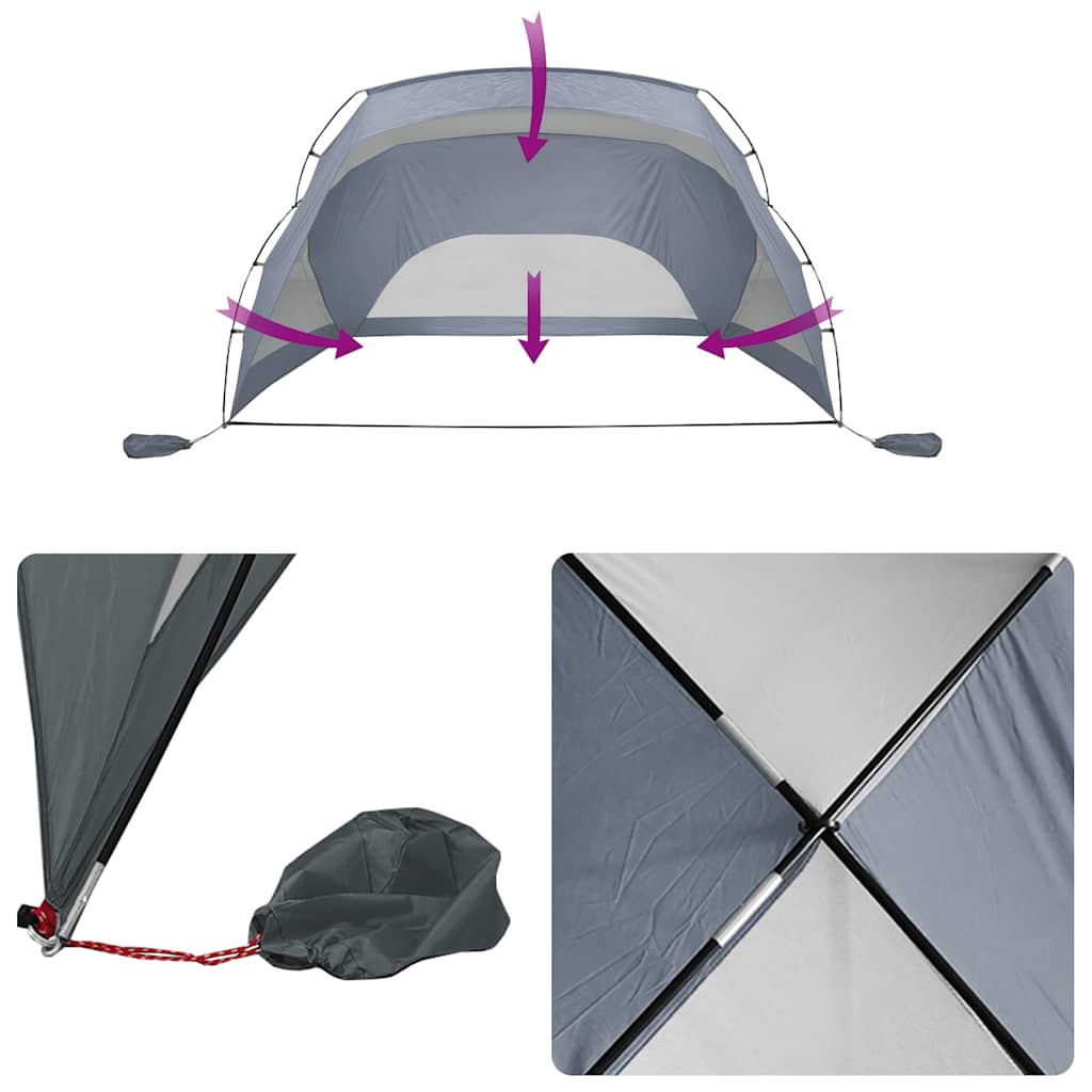 Tenda da Spiaggia Grigia 274x178x170/148 cm in Poliestere 185T