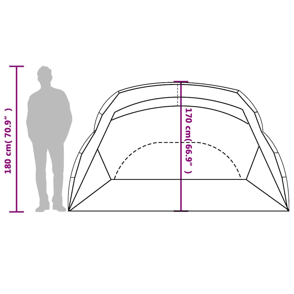 Tenda da Spiaggia Grigia 274x178x170/148 cm in Poliestere 185T
