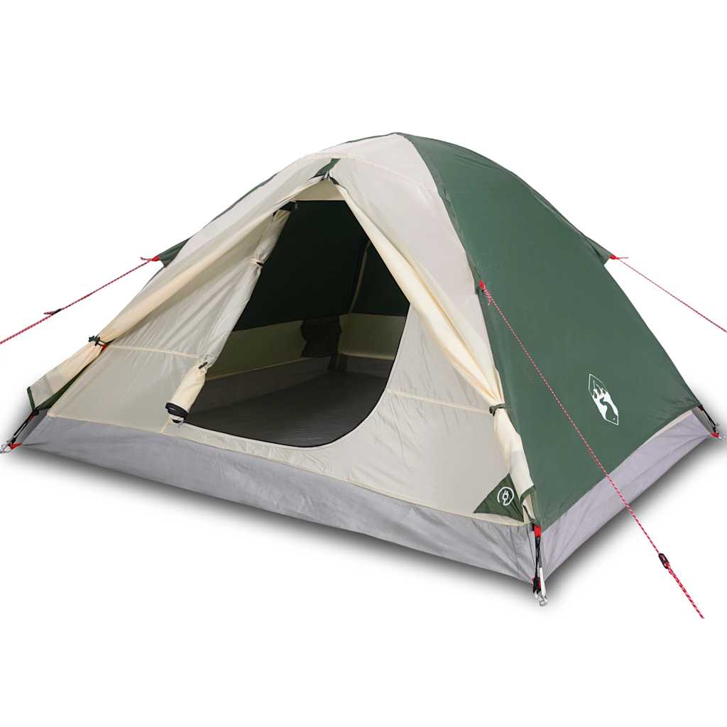 Tenda da Campeggio a Cupola per 3 Persone Verde Impermeabile
