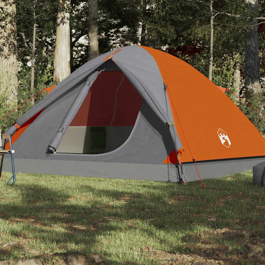 Tenda da Campeggio a Cupola 3 Persone Arancione Impermeabile