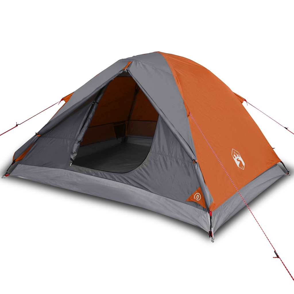 Tenda da Campeggio a Cupola 3 Persone Arancione Impermeabile