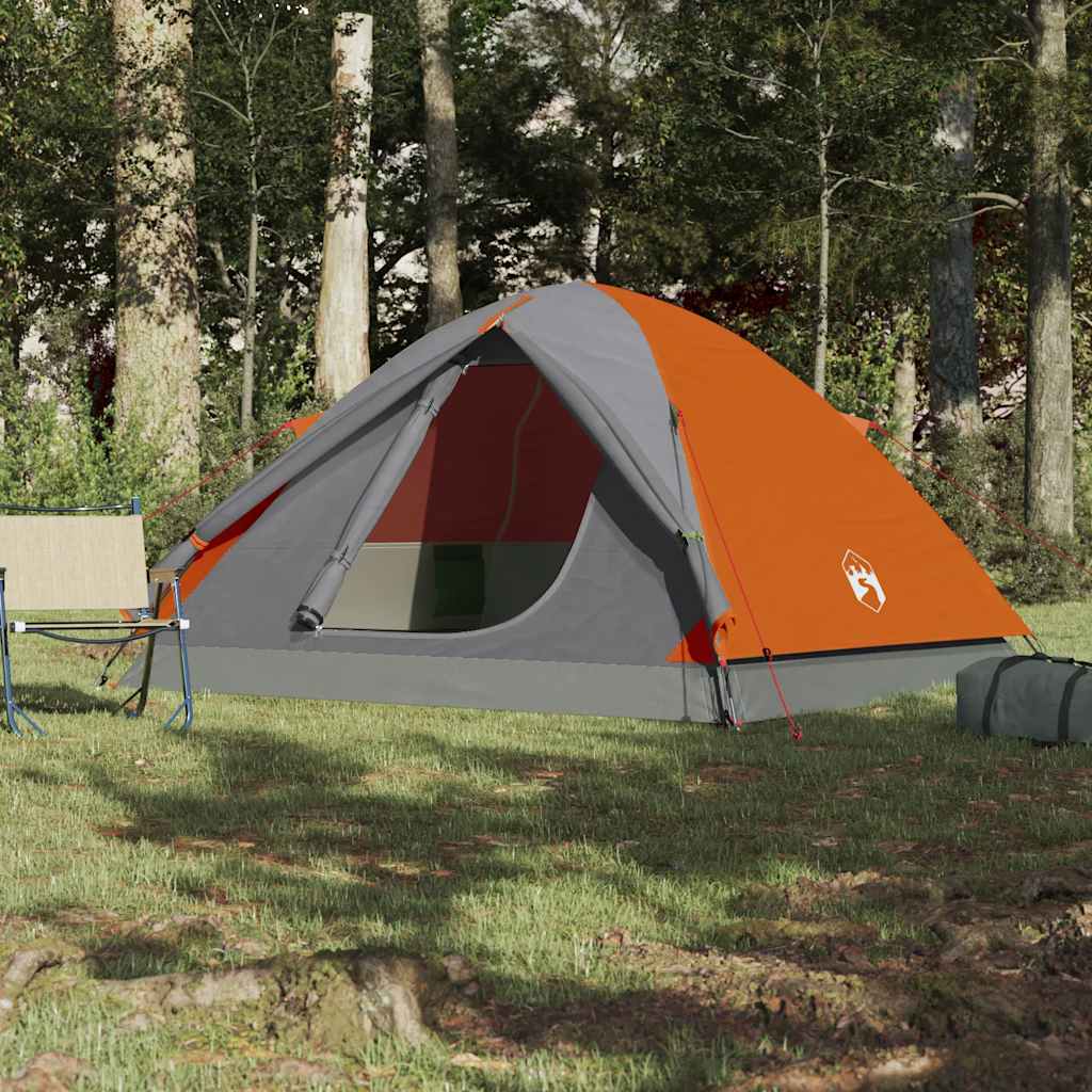 Tenda da Campeggio a Cupola 3 Persone Arancione Impermeabile