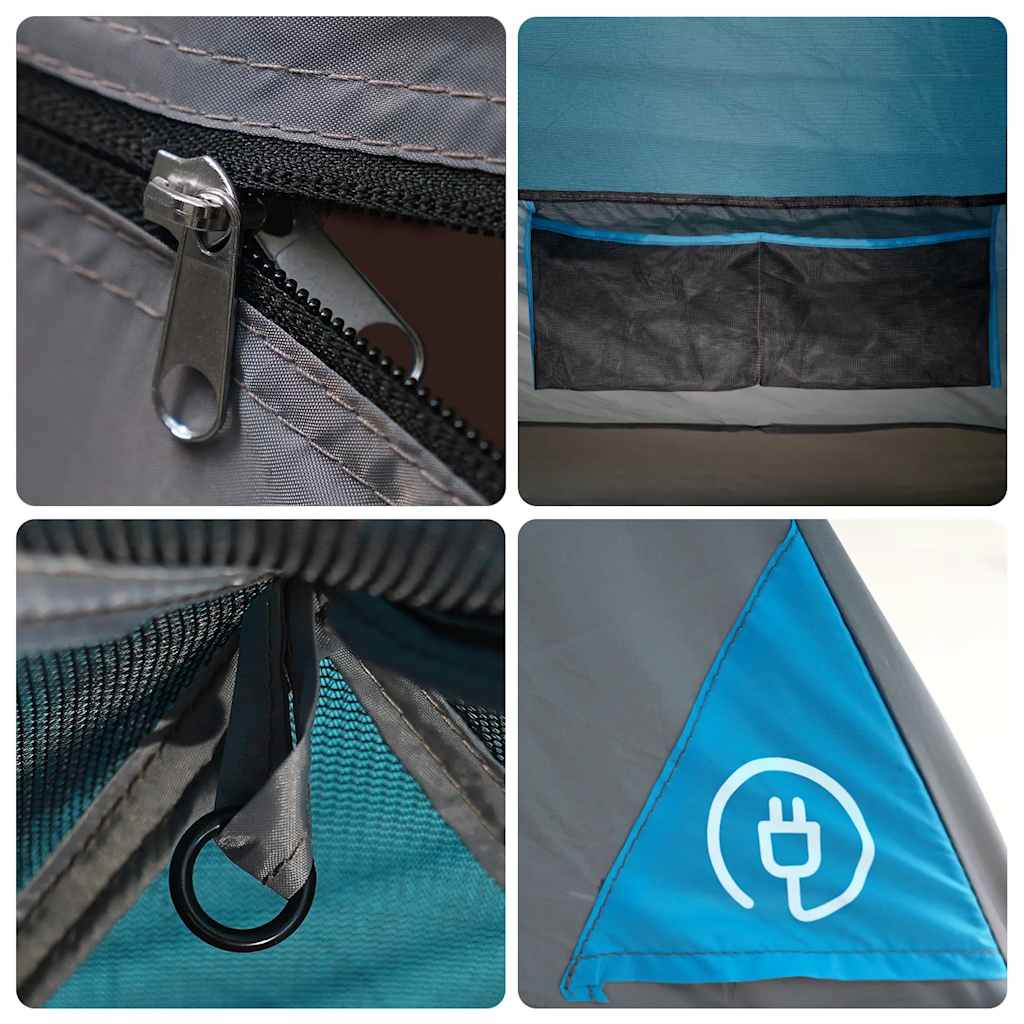 Tenda da Campeggio a Cupola per 6 Persone Blu Impermeabile