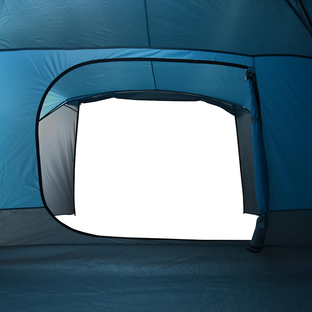 Tenda da Campeggio con Portico per 4 Persone Blu Impermeabile