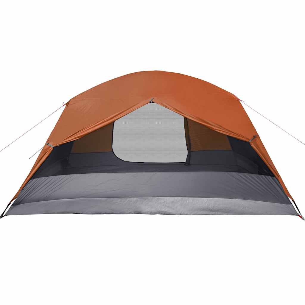 Tenda da Campeggio con Portico 4 Persone Arancione Impermeabile