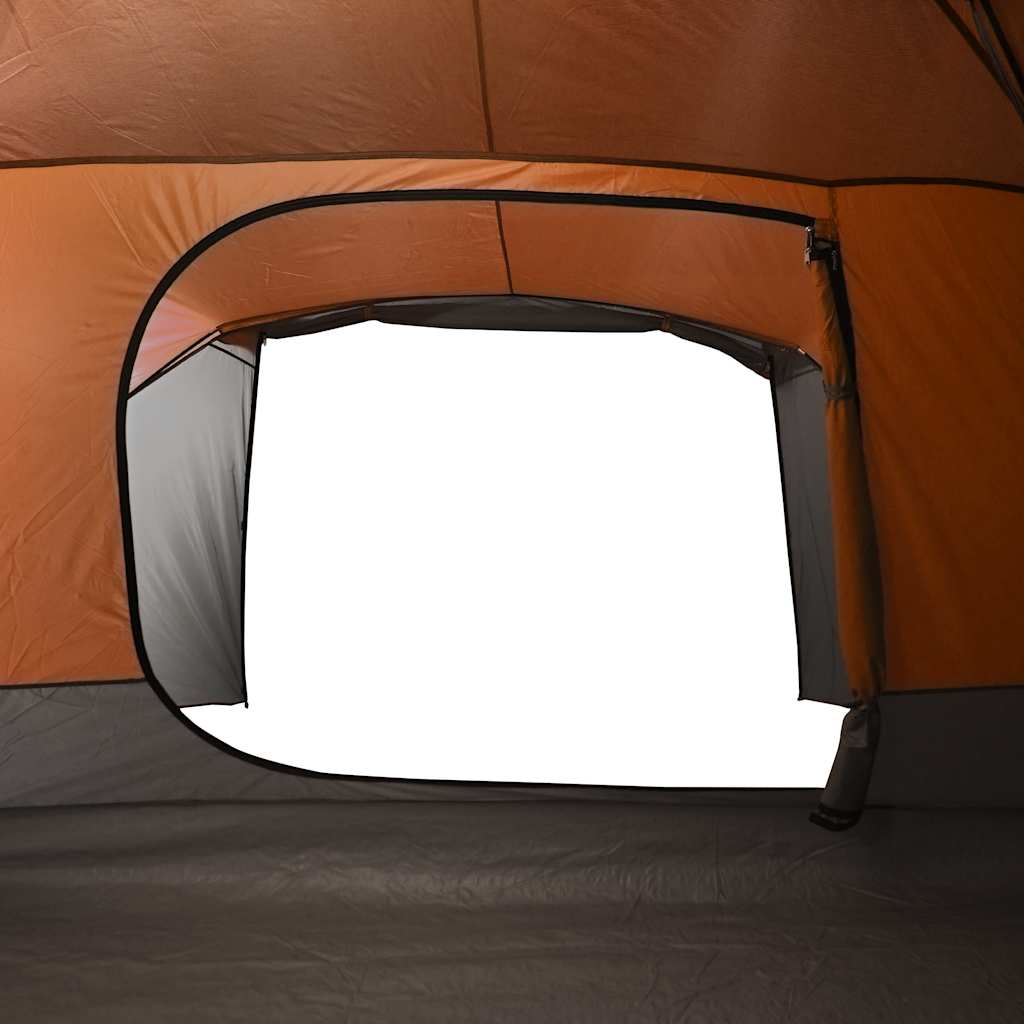 Tenda da Campeggio con Portico 4 Persone Arancione Impermeabile