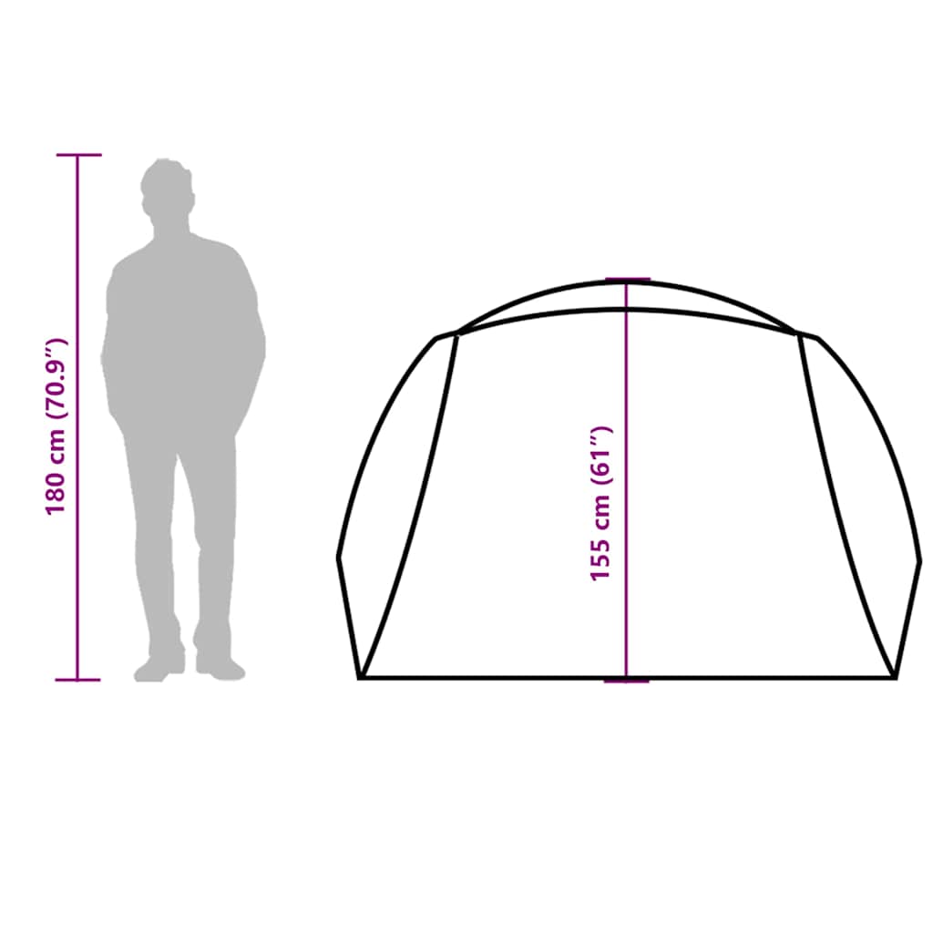 Tenda da Campeggio con Portico 4 Persone Arancione Impermeabile