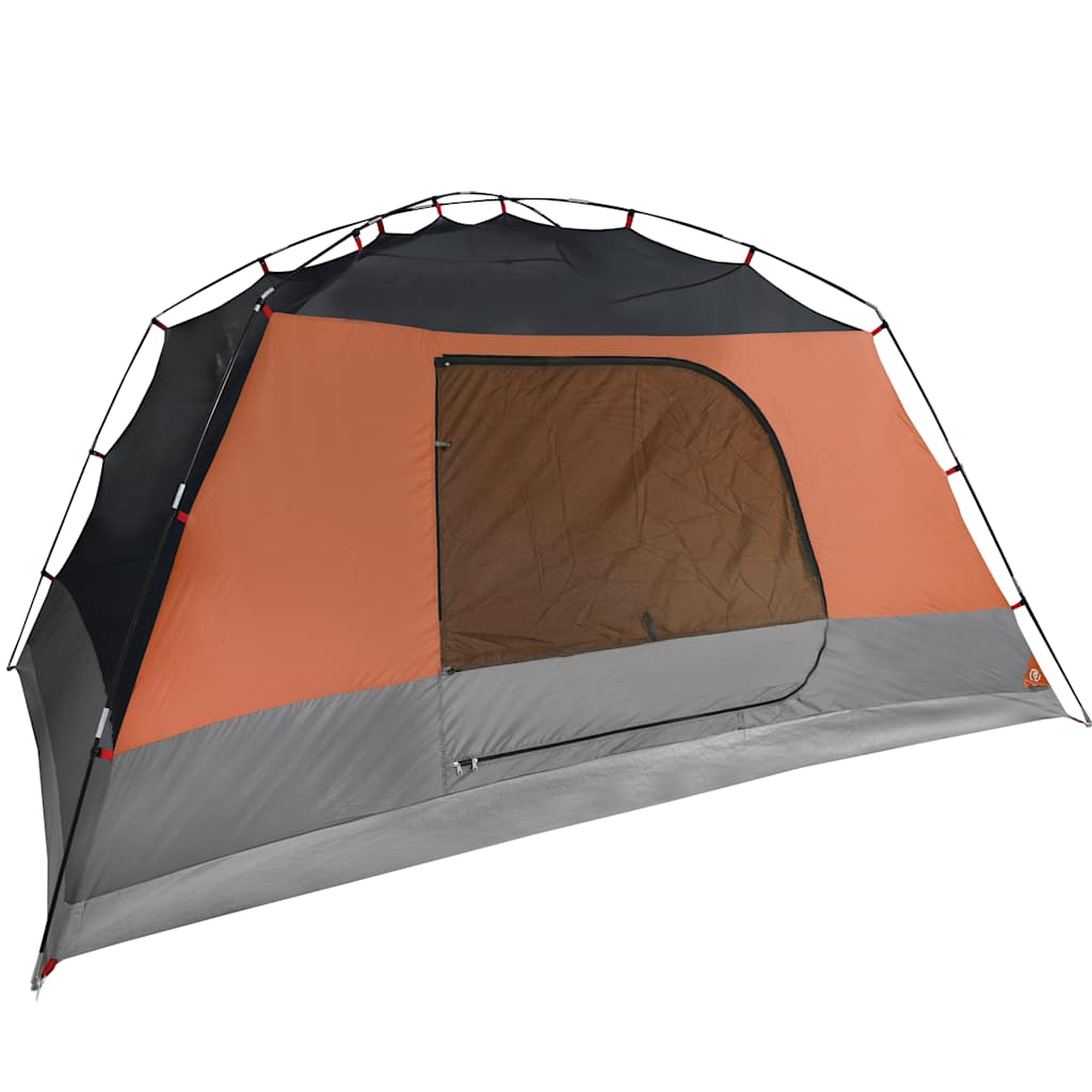 Tenda da Campeggio con Portico 4 Persone Arancione Impermeabile