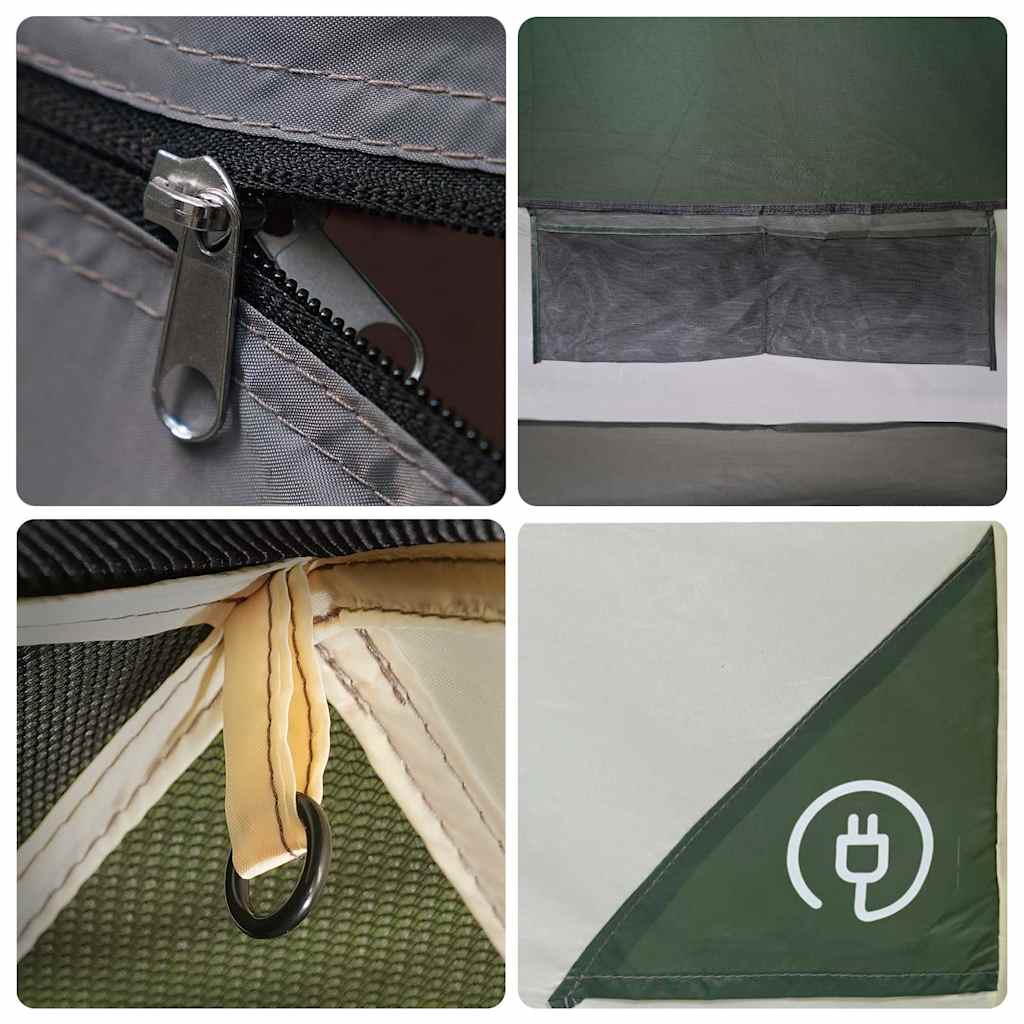 Tenda da Campeggio a Cupola per 6 Persone Verde Impermeabile