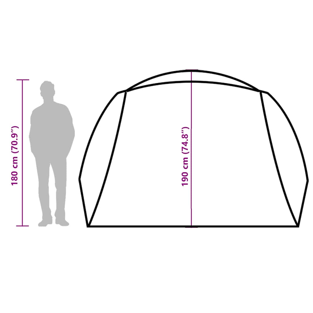 Tenda da Campeggio con Portico per 4 Persone Blu Impermeabile