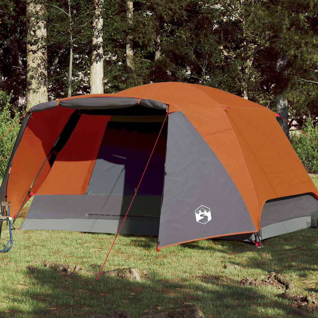 Tenda da Famiglia con Portico per 6 Persone Arancione
