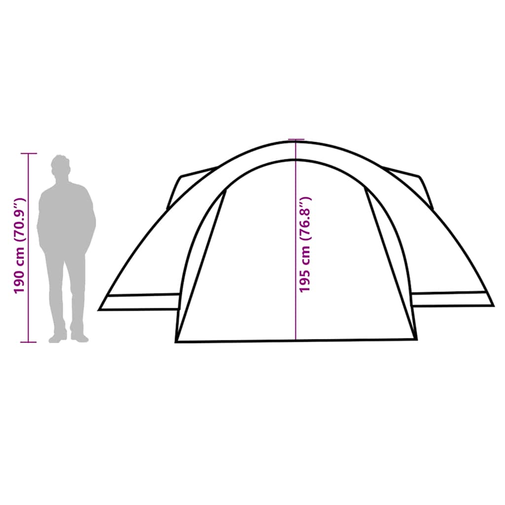 Tenda da Campeggio Crossvent per 8 Persone Verde Impermeabile