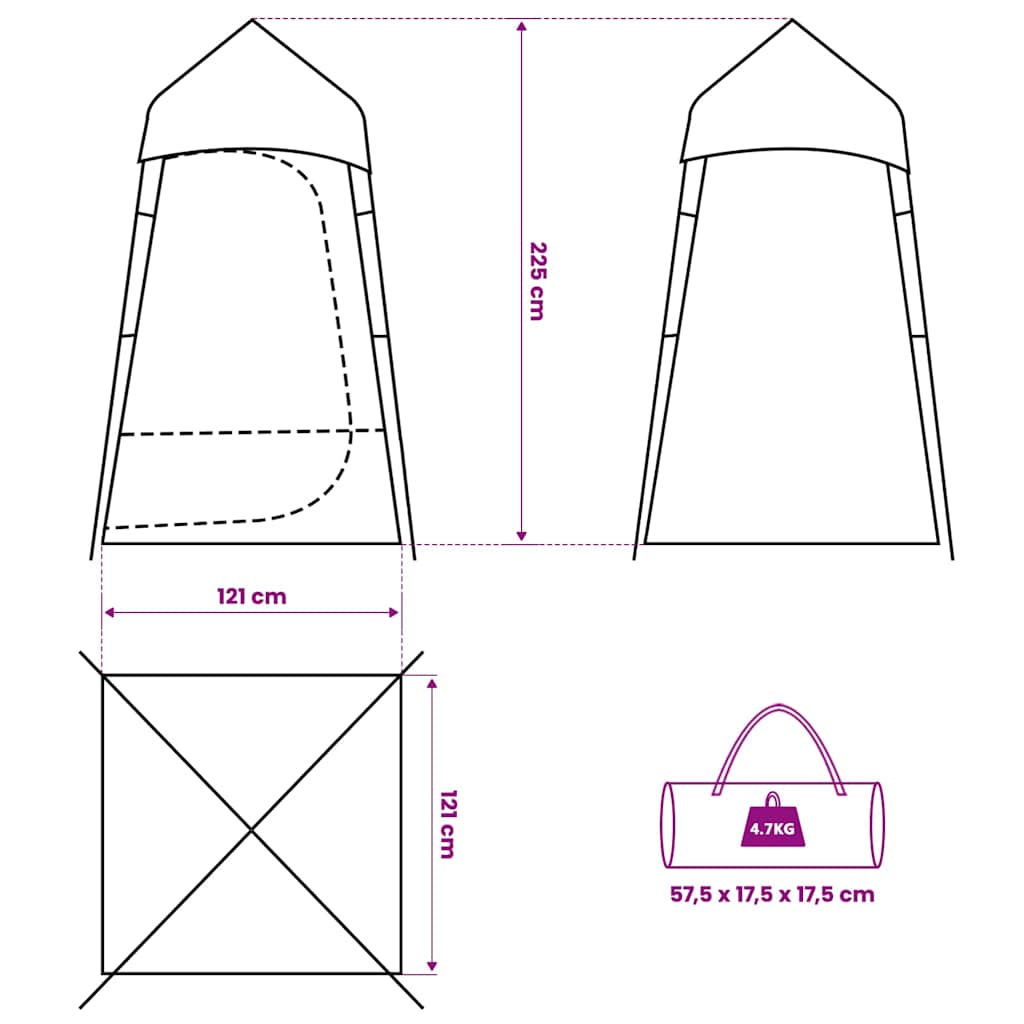 Tenda per Toilette Verde Impermeabile