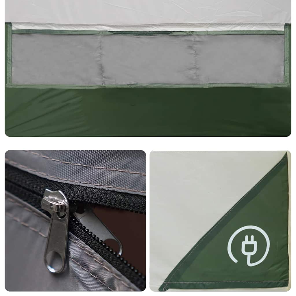 Tenda da Campeggio Tipi per 7 Persone Verde Impermeabile