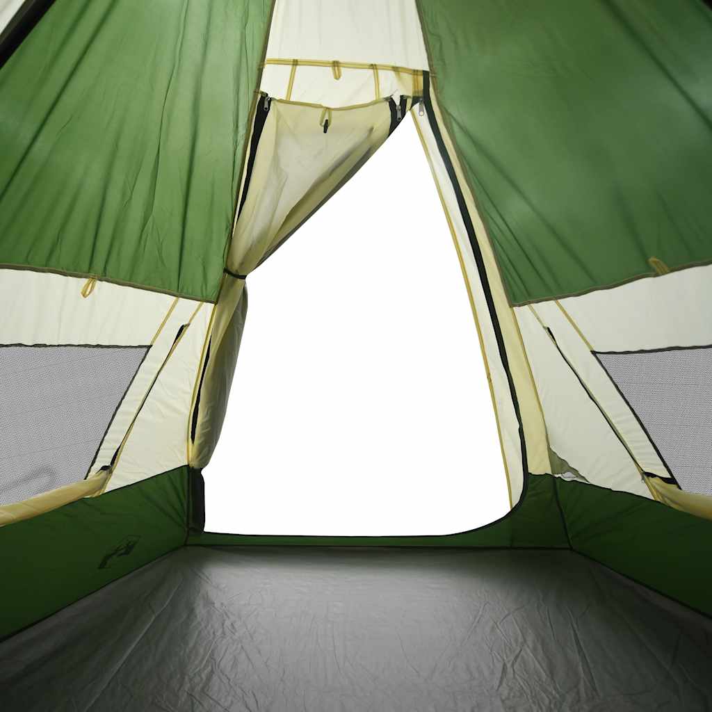 Tenda da Campeggio Tipi per 7 Persone Verde Impermeabile