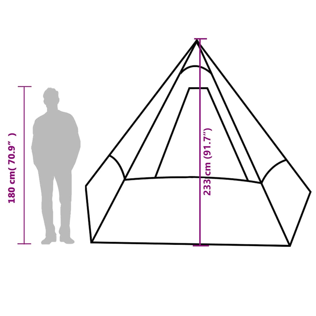 Tenda da Campeggio Tipi 7 Persone Arancione Impermeabile
